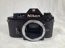 Vtg. Nikon EM Black Body 35mm Camera - Body Only - Works Fine - NEW BATTERY
