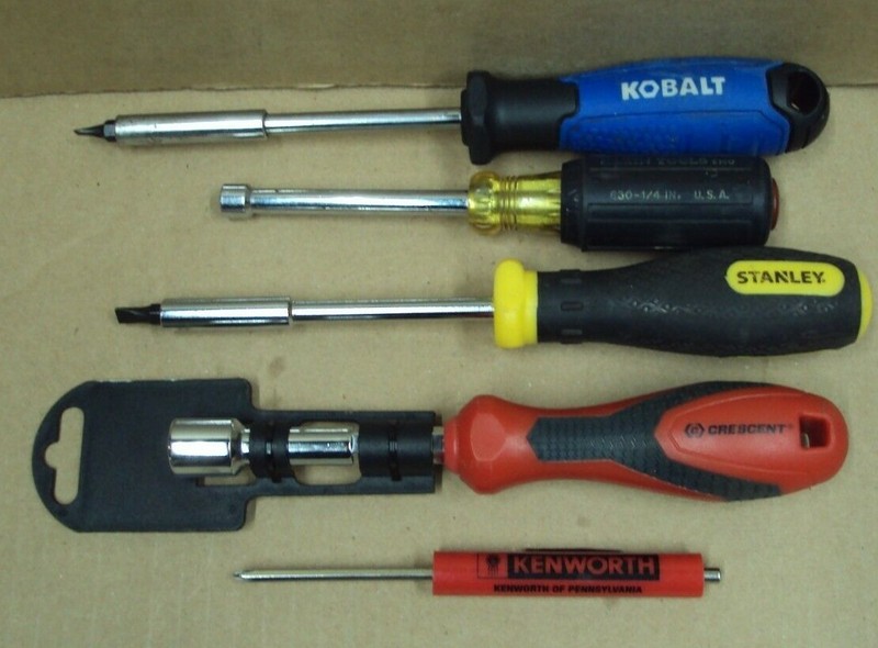 Tool Lot/5 KLEIN 630 1/4 Nut Driver STANLEY Screwdriver CRESCENT Nut Driver +