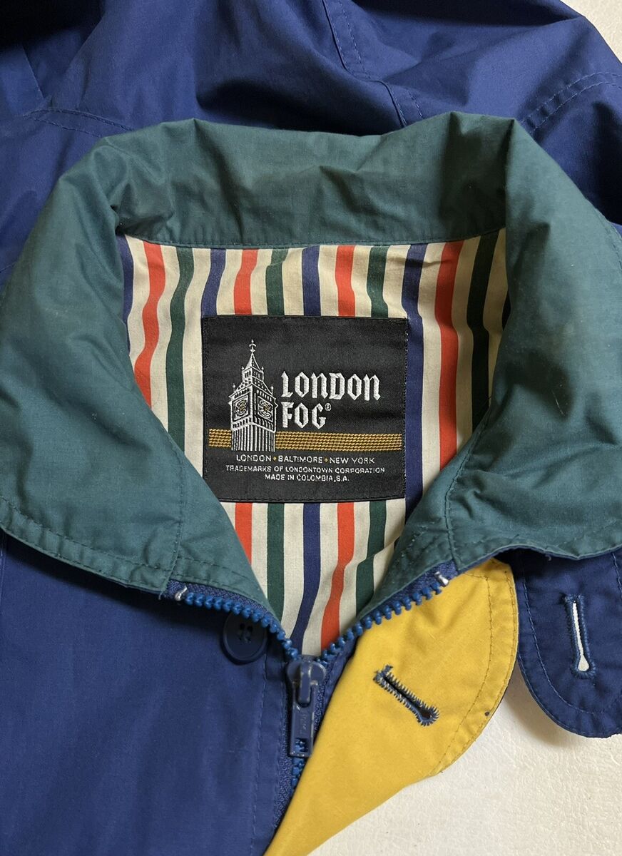 Vintage London Fog Bomber Jacket Medium Windbreaker Zip Blue Vintage London Fog Bomber Jacket Medium Windbreaker Zip Blue