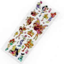 NEW 3D Scrapbooking Fairies Sticker in Purple Orange Green Pink Red Blue Yellow