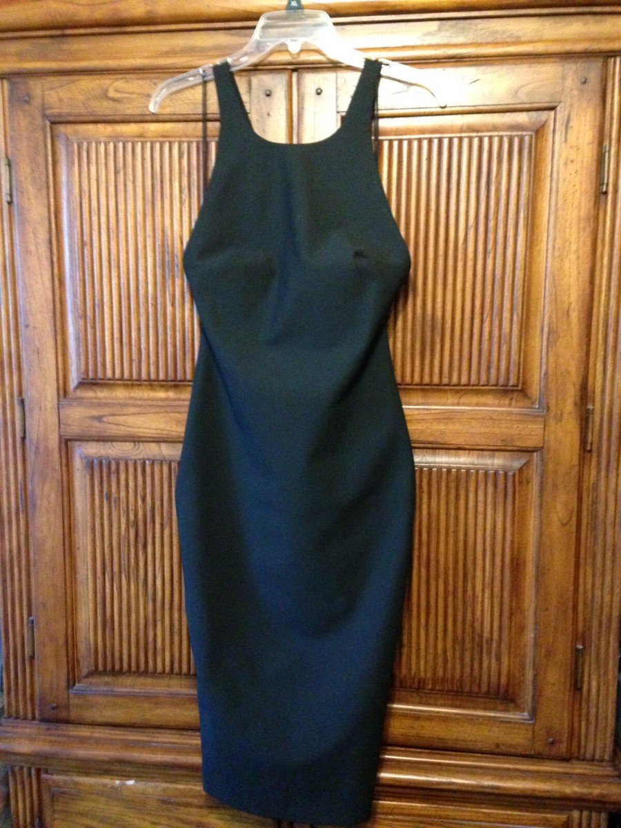 black criss cross bodycon dress ELIZABETH AND JAMES CRISS-CROSS SIZE 8 [RUNS SMALL] Ribbed stretch fabric supports Packable Gothic Victorian Black And Size Guide:14