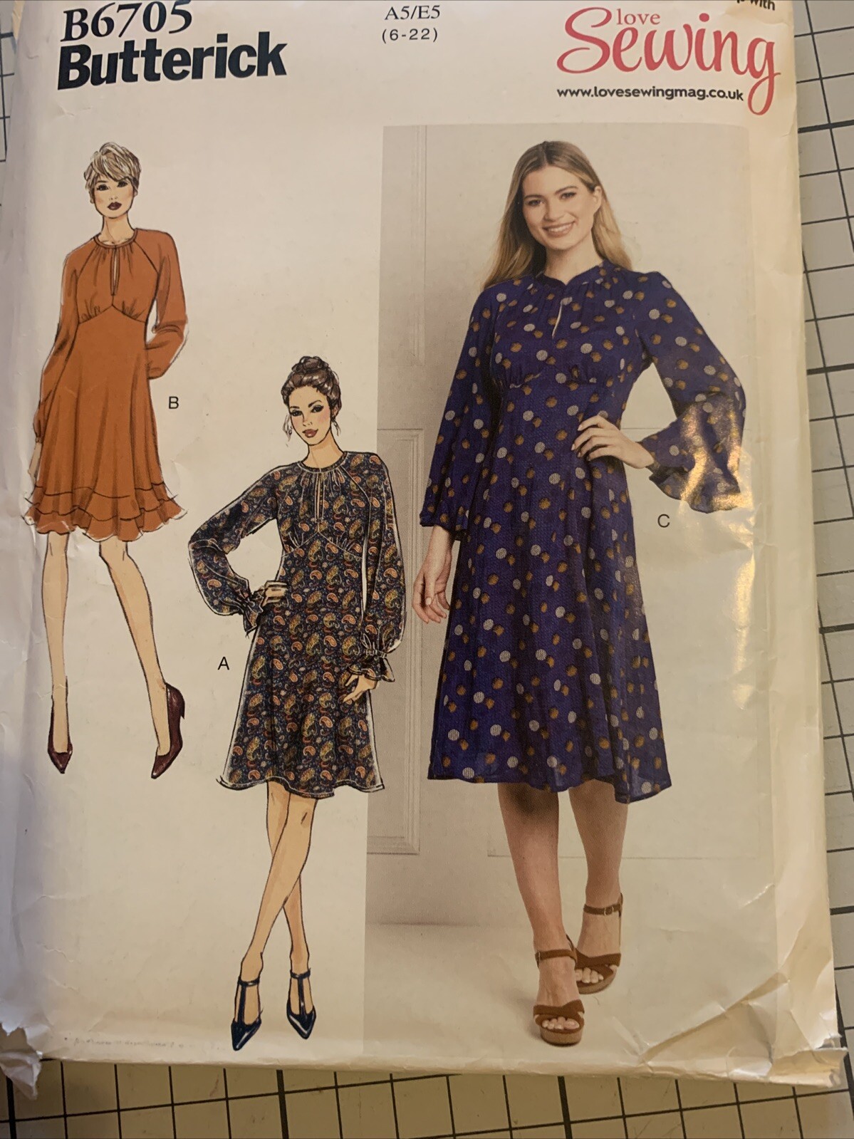 Butterick Easy Dress Sewing Pattern Size A5 6 - 14 E5 14 - 22 Woven Fabric Uncut