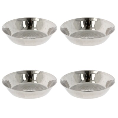 Edelstahl Teller klein Beilage Snack Vorspeise Servierschalen Halwa Teller 4x