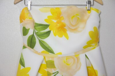 ASOS DESIGN floral bandeau crop top prom midi dress US10/Uk14/eu 42 | eBay