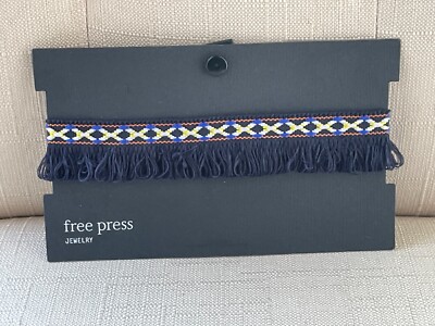 Free Press Women Choker Necklace Blue Fringe Choker Jewelry New adjustable