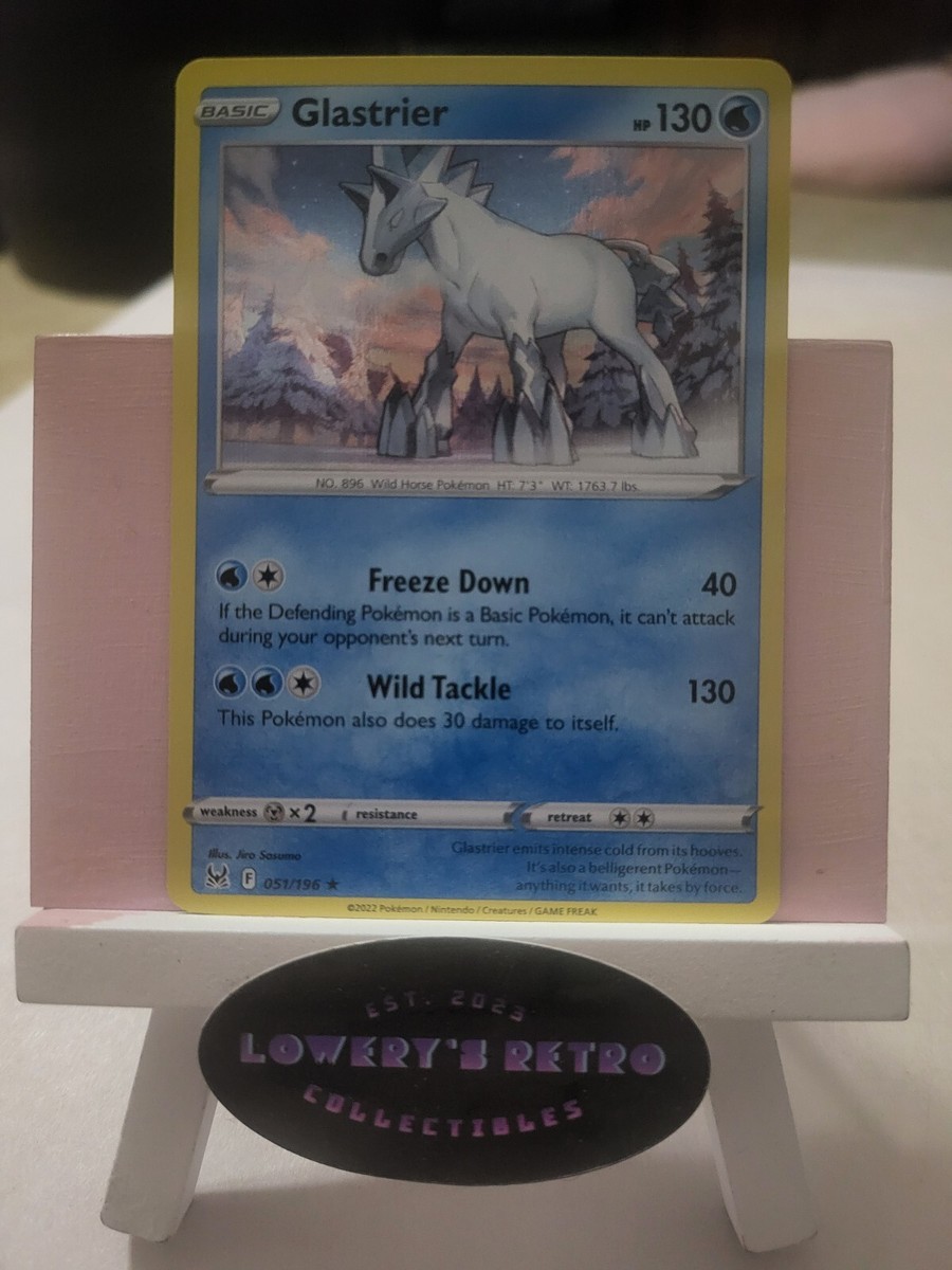 glastrier pokemon card value Holo Rare #051/196 2022 Sword & Shield Lost Origin Mx2 / / 2 Artist Glastrier - 051/196