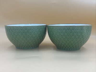 Pfaltzgraff French Lace Green Soup/ Cereal Bowls Set of