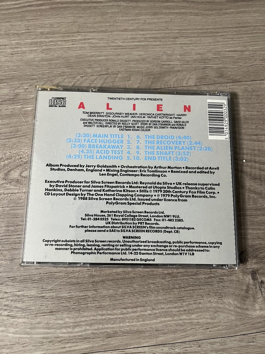 Alien (1979) Silva Screen Soundtrack CD Jerry Goldsmith Ridley