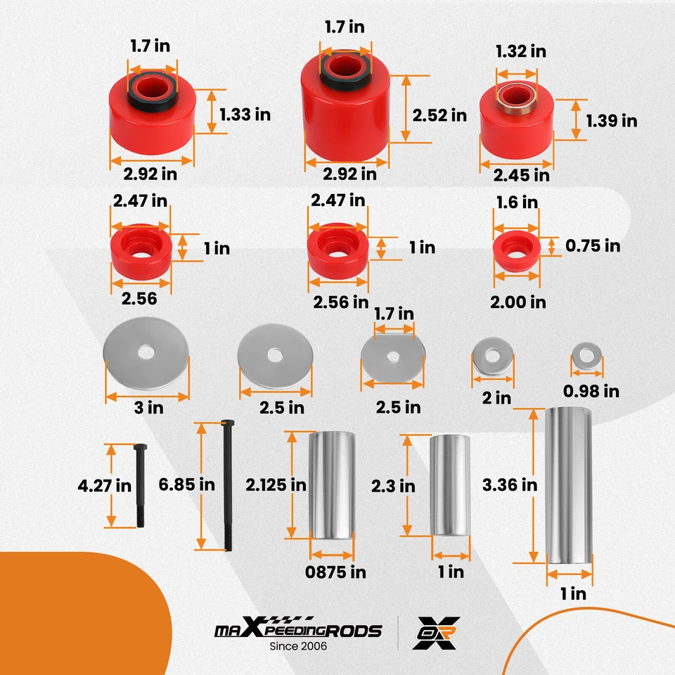 Juego de bujes de montaje de cabina de carrocería de suspensión para Ford F-150 F-250 F-350 80-98 4.4123G Foto 3 de 4
