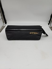 Vintage 90's TDK 15 Cassette Tape Case Carry Holder Storage Caddy Soft Side Zip
