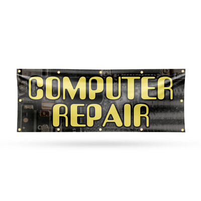 Computer Repair Vinyl Banner Sign with Metal Grommets Heavy-Duty Single-Sided