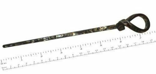 French Amie Loop Handmade Onyx Cellulose Acetate Chignon Bun Hair Pin Stick - Picture 2 of 2