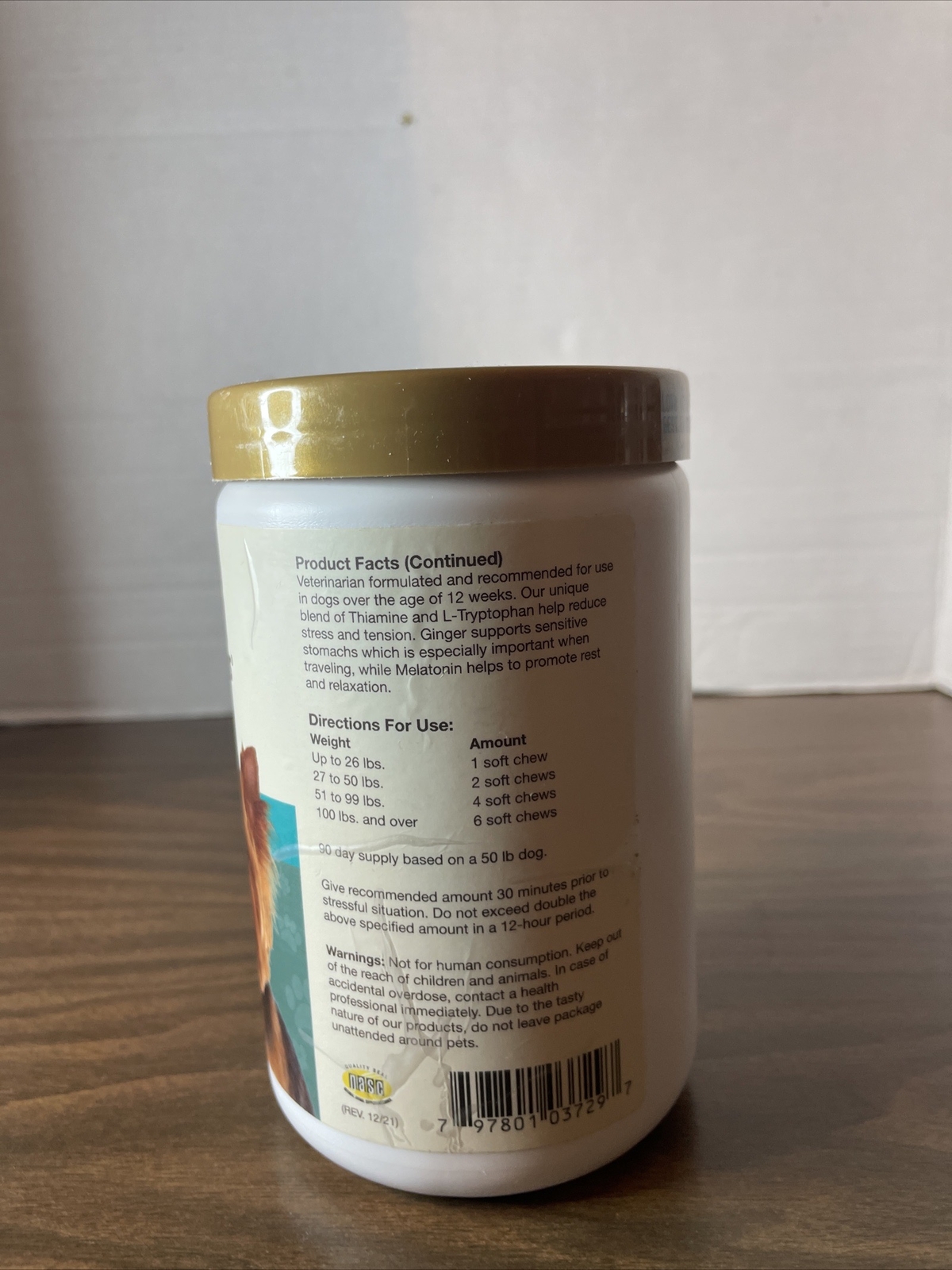 180ct-NaturVet Calming Aid Soft Chew Supplement for Dogs - 180 Count
