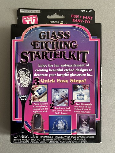 NOS Glass Etching Starter Kit Armour New Open Box #10-0100