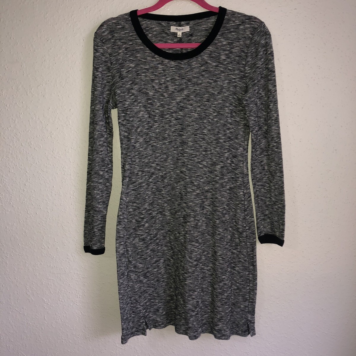 marled knit dress Gray Marled Knit Sweater Dress