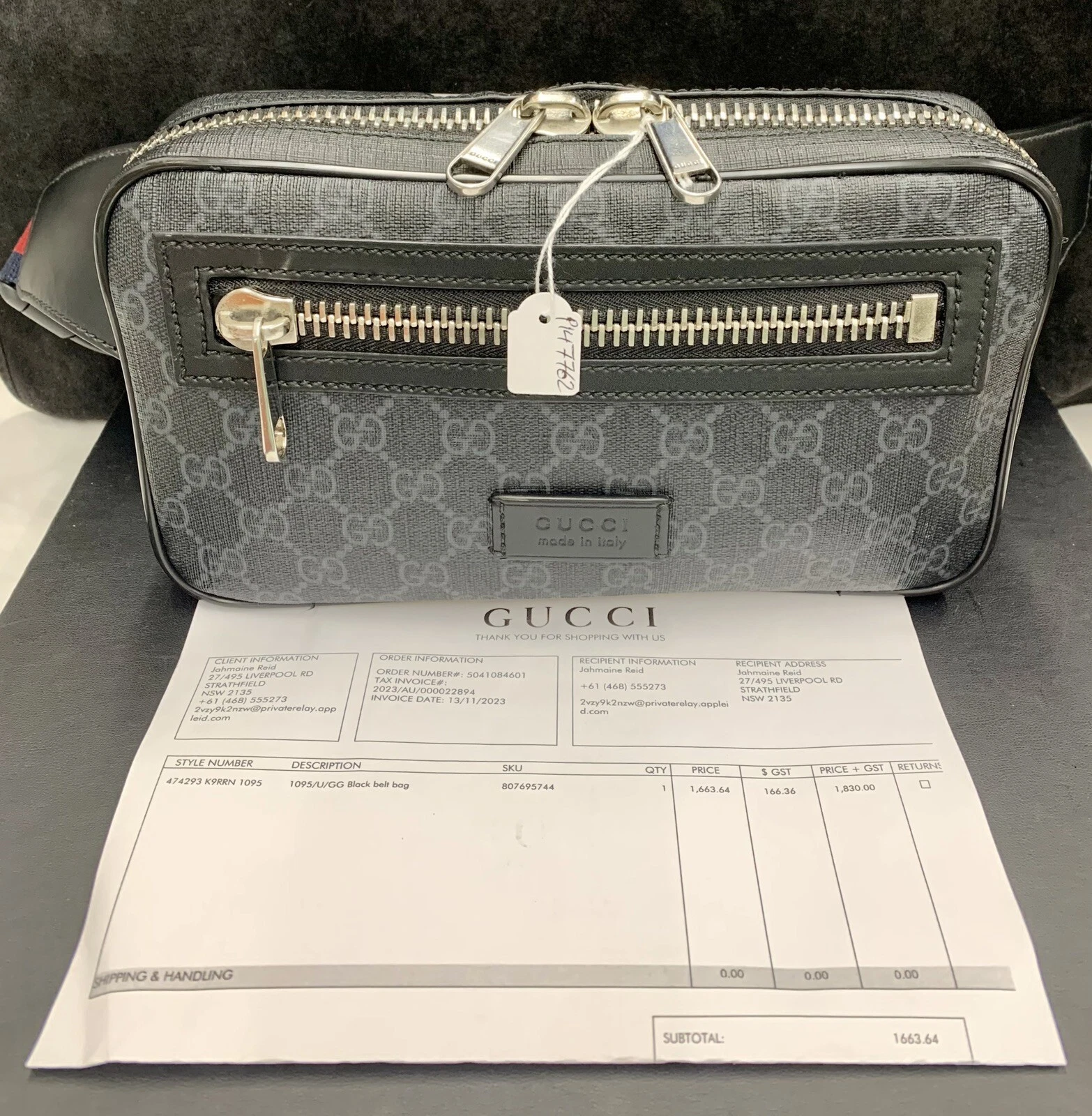 2023 GUCCI Soft GG Supreme Body Bag Waist Total Pattern Diagonal 474293