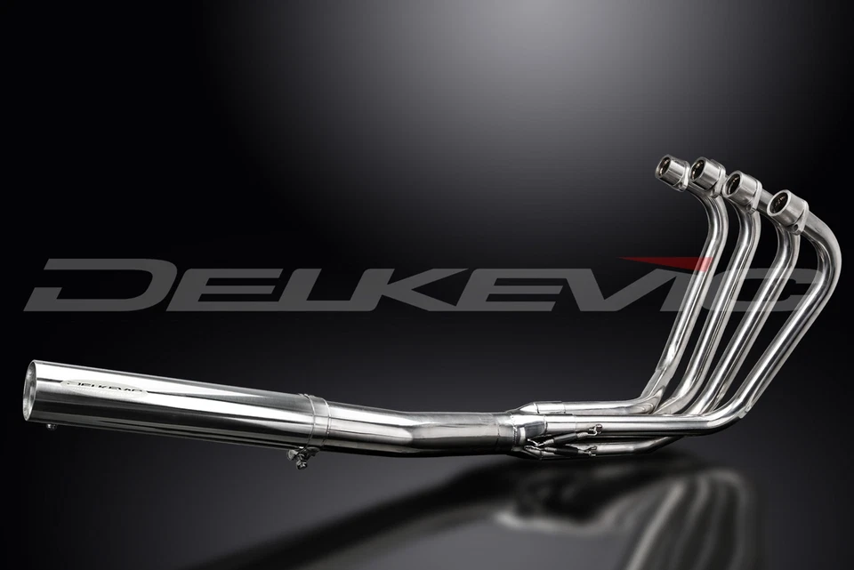 Silenciador recto de acero inoxidable 4-1 escape completo Delkevic Suzuki GS850 1979-1981 Foto 4 de 4
