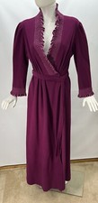 Vintage 70's JC Penney Misses Robe Sz S Purple Soft Pockets Tie Belt