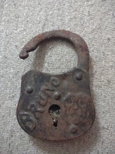 Vintage Tin Stamp Bruno Pad Lock, No Key, 