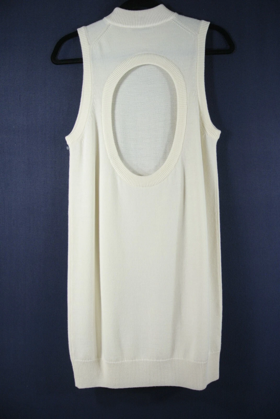 NUOVO T by Alexander Wang maglione in lana merino con ritaglio posteriore avorio taglia XS #D3101