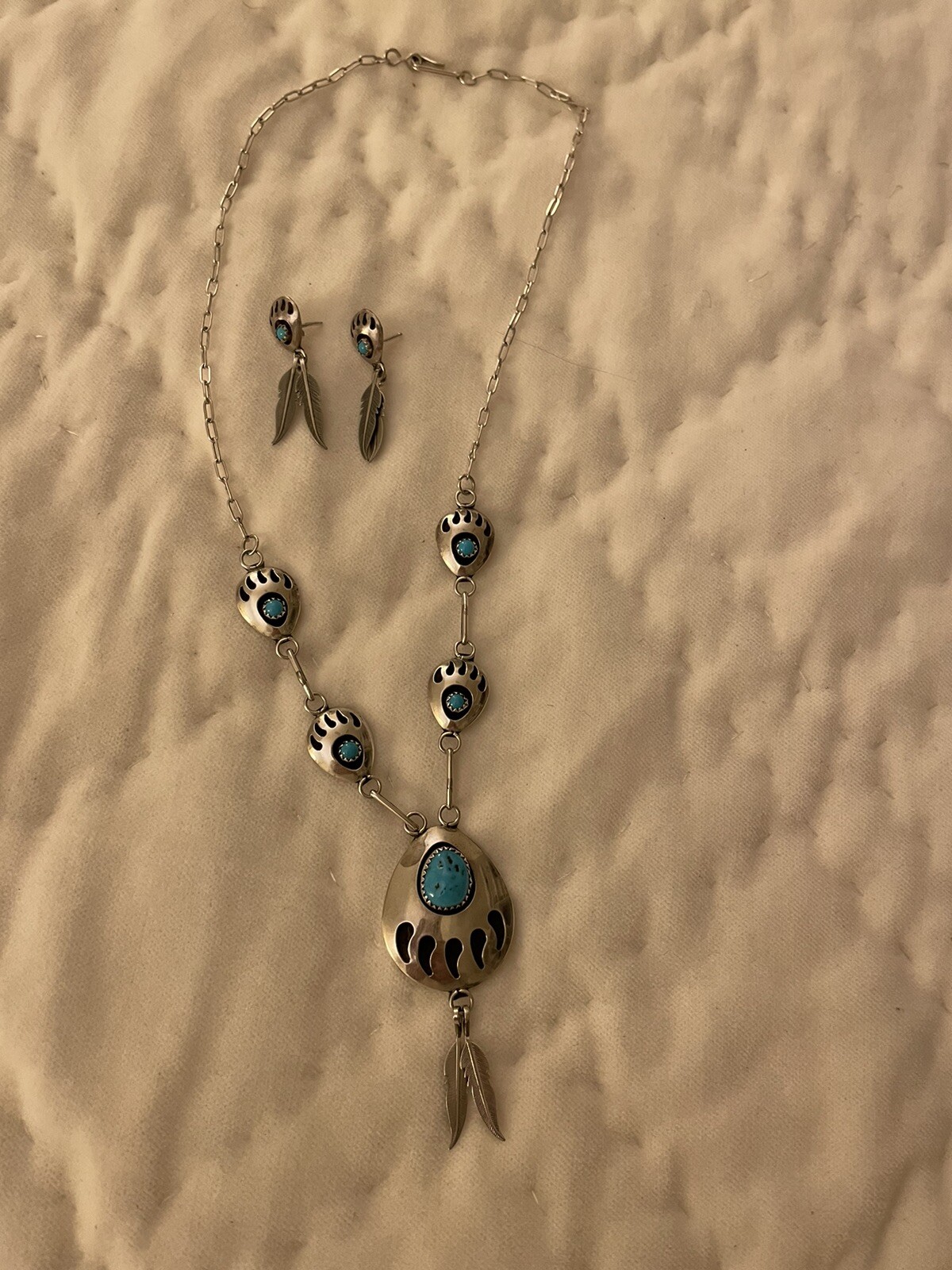 Authentic Turquoise/Silver Bear Claw Southwestern… - image 7