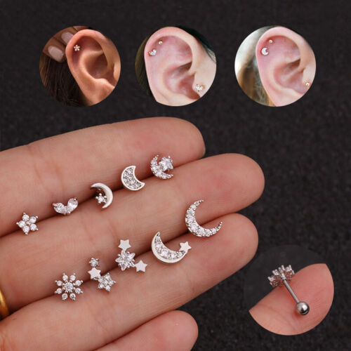 Assorted  Crystal Nose Lip Ear Ring Cartilage Earring Zircon body Piercing - Picture 1 of 18