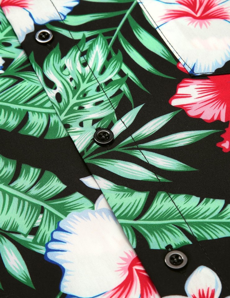 COOFANDY Shirts for Men Short Sleeve Mens Floral Hawaiian Shirt Casual