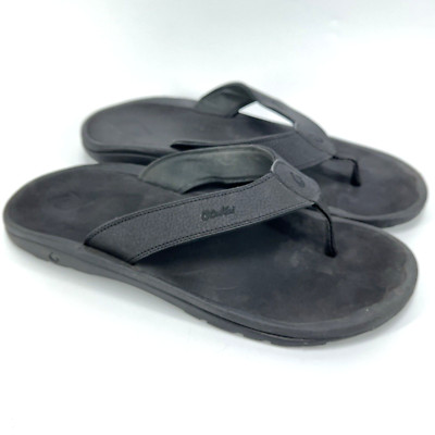 Mens Olukai Ohana 10110A-4040 Black Flip-Flop Comfort  display picture 1