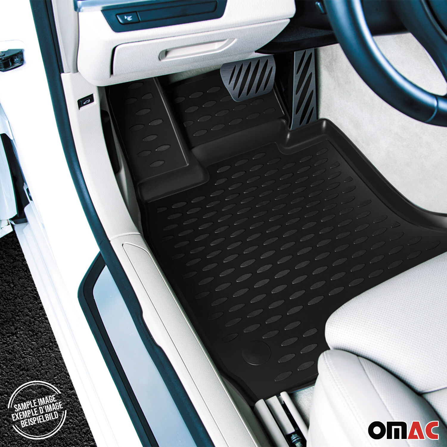 OMAC Tapis de sol en caoutchouc pour Lexus CT200h 2011-2020 Noir Premium
