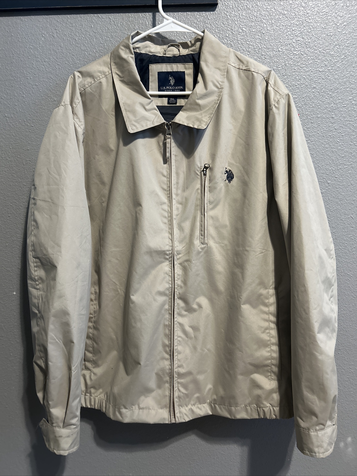 U.S. POLO ASSN Mens 2XL Full Zip Rain & Windbreaker Jacket