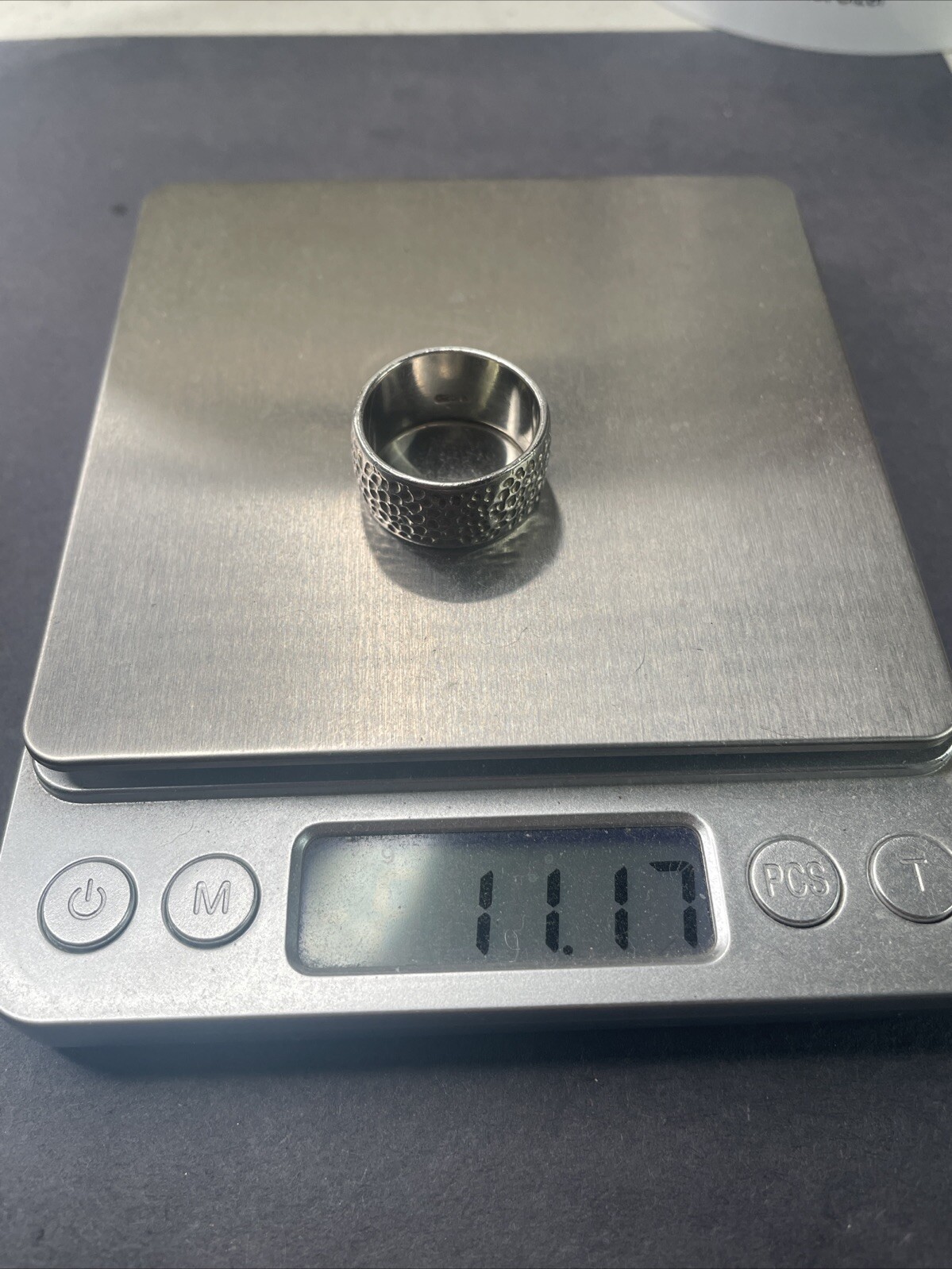 Solid Sterling 11 Gram Hammer Texture Designer Ba… - image 4