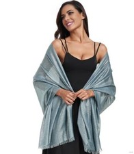 Sparkling Metallic Shawls and Wraps for Weddings Lightweight Wraps Scarf for ...