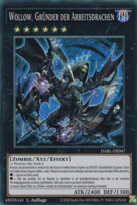 Wollow, Gründer der Arbeitsdrachen DABL-DE047 Super Rare Darkwing Blast Yugioh