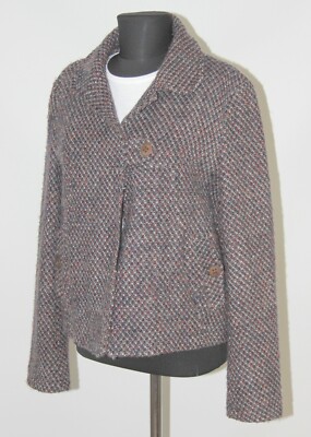 Hugo Boss Ody Damen Wolle Mohair Kurzmantel Jacke Größe UK 10 / US 8