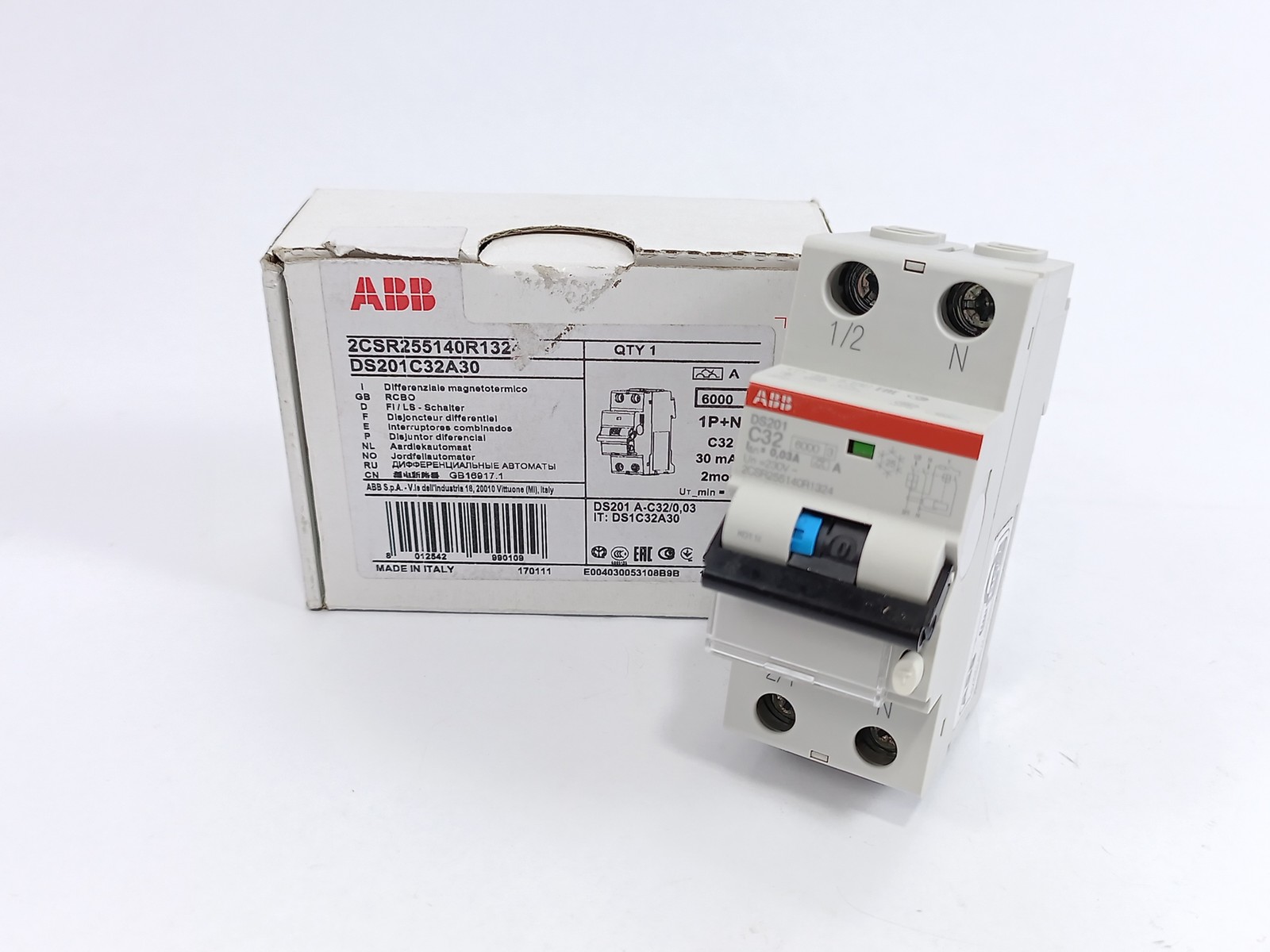 ABB 2CSR255140R1324 Circuit Breaker DS201C32A30 32A 30mA