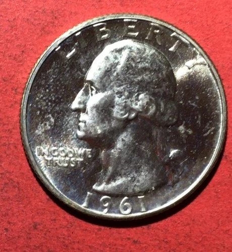 1961 US PROOF Washington SILVER Quarter! Old US Coin!