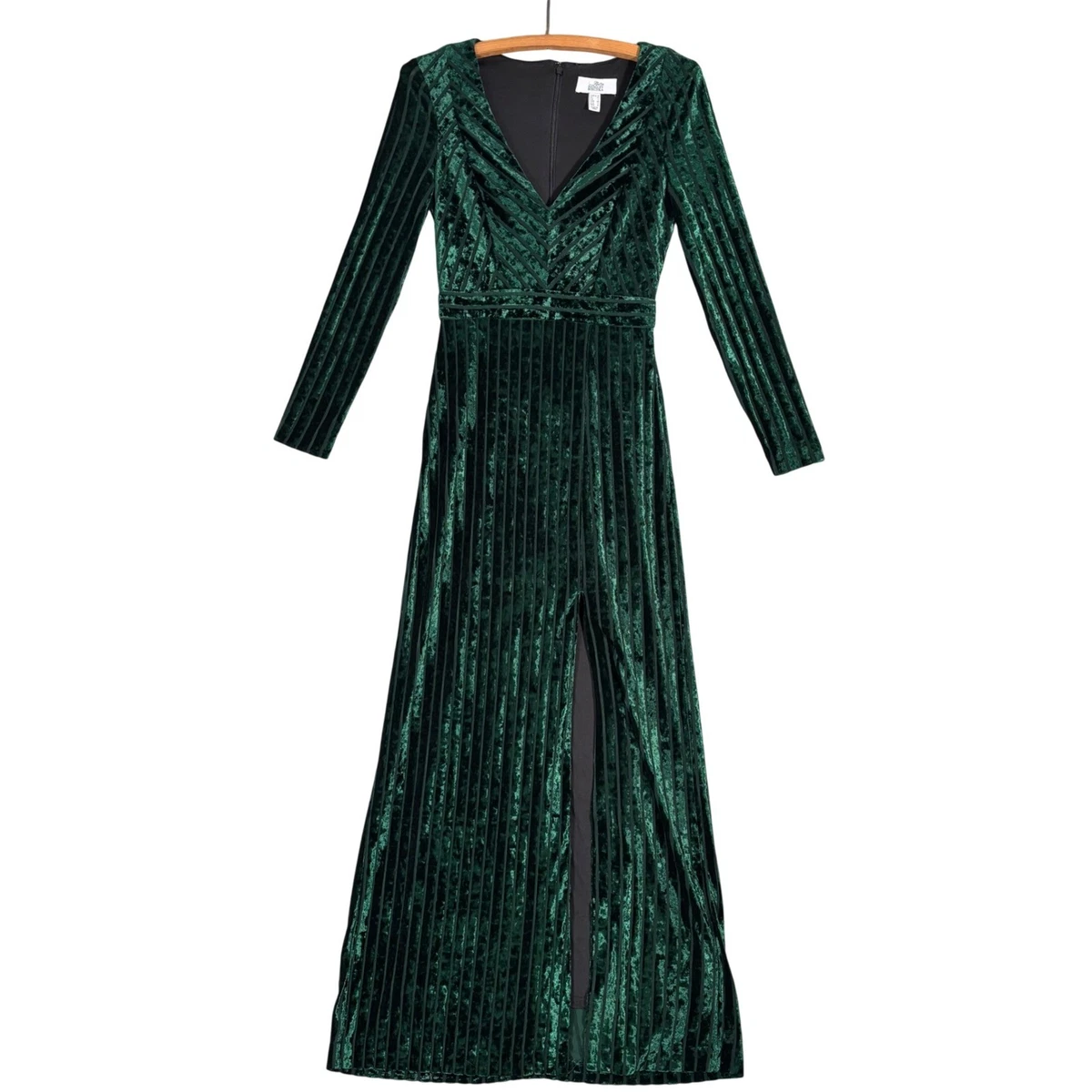 green emerald velvet dress Hadley Strapless Drop Waist Gown by Jewel Badgley Mischka main image 1