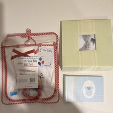 Baby Shower Bundle Includes Bib, Washcloth, Rattle, 2 Blank Photo Albums