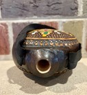 Vintage Handpainted Decorative Wooden Canteen Wine Bottle Flask Folk Art 8" — photo 7