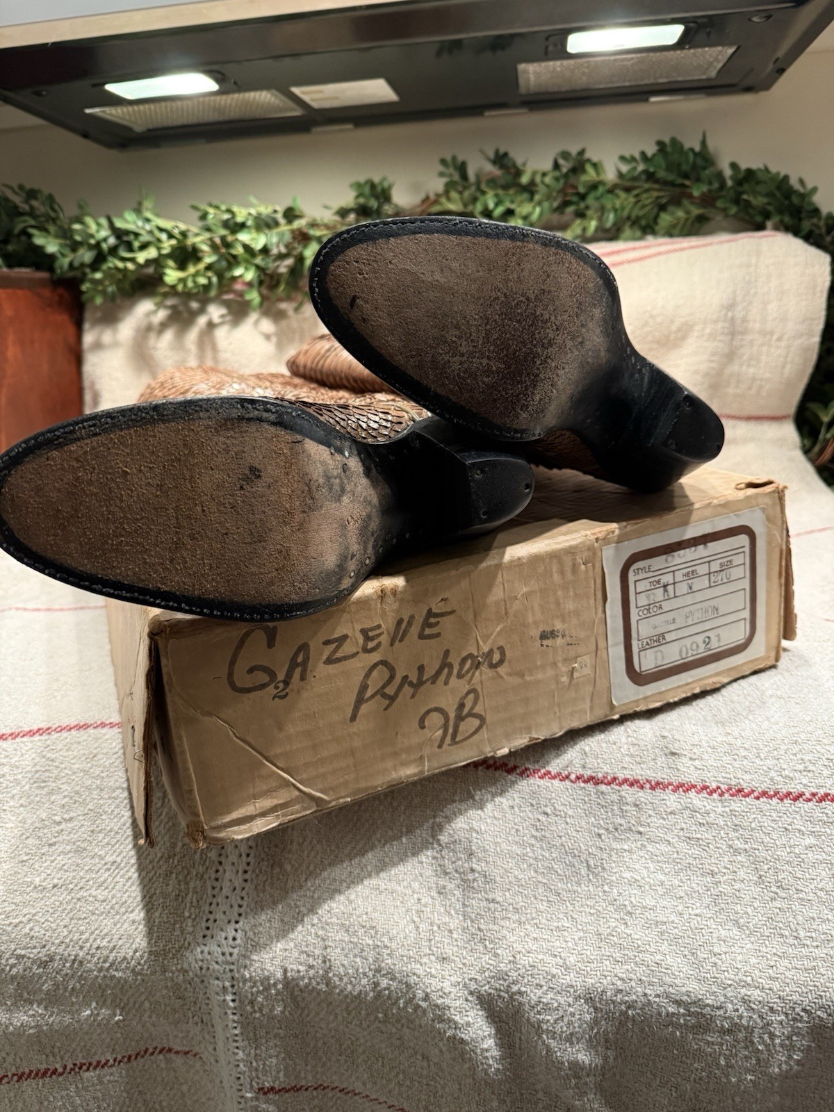 Vintage Larry Mahan Python Snakeskin Leather Cowb… - image 3