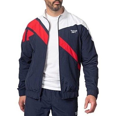 Reebok Mens Classic Vector Tracktop Navy White Red Windbreaker Jacket M Retro