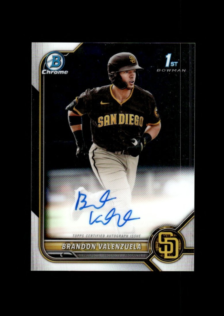 2022 Bowman Chrome: Brandon Valenzuela 1st Auto RC NM-MT OR BETTER