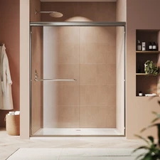 SUNNY SHOWER 54" W x 72" H Walk-in Semi-Frameless 6mm Tempered Glass	Bathroom