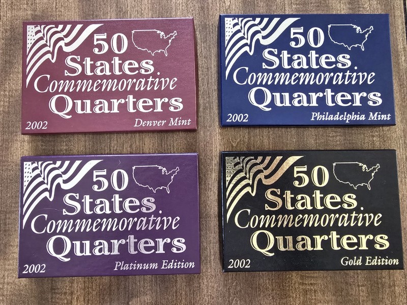 2002 50 States Commemorative Quarters Denver Phil Gold PLATINUM TN IN OH LA MS