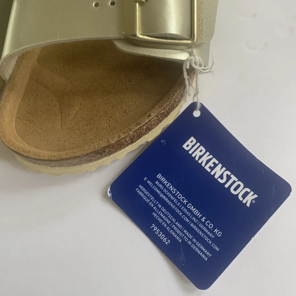 Birkenstock Buckle 210 Leather Sandal L2/33 Kid Girl Electric Metal Gold Arizona - Image 3 of 4