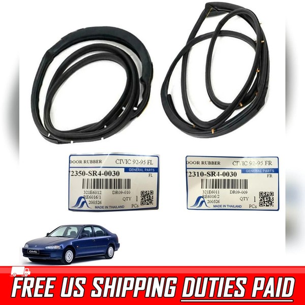 Vorne L+R TUR Gummidichtung Wetterleiste FÜR Honda Civic Sedan EG8 DX 1992-95-image