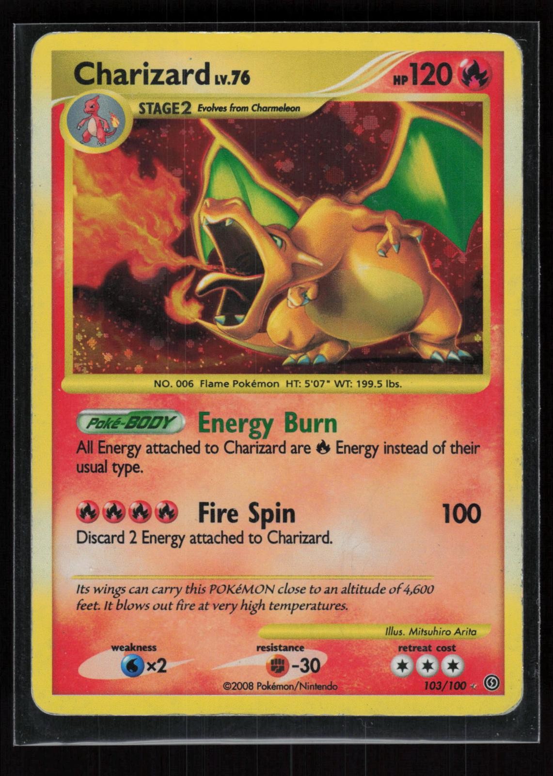 Charizard Secret Rare Stormfront 103/100 Heavily Played