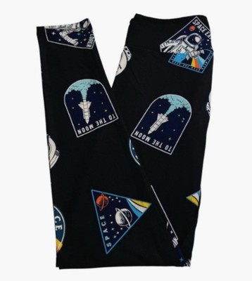 LuLaRoe Leggings OS One Size Rare SPACE Galaxy Stars ASTRONAUT Shuttle Planet