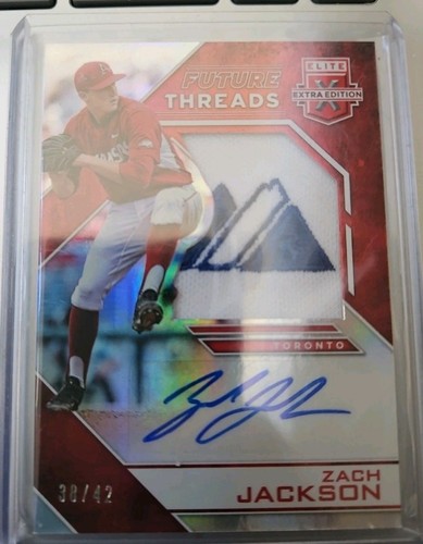 2016 Elite Extra Edition Zach Jackson Future Threads Auto Rookie Card RC 38/42 - Picture 1 of 2