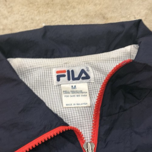Vintage Fila Anorak Windbreaker Mens Size Medium Vented 90s - Picture 3 of 8